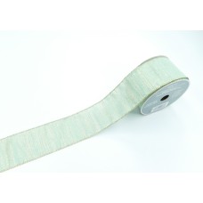 2.5 Inch Mint Wired Ribbon with Gold Threads and Edges, Great for Christmas and Easter, 25 Feet Per Spool (Lot of 1 Spool) SALE ITEM